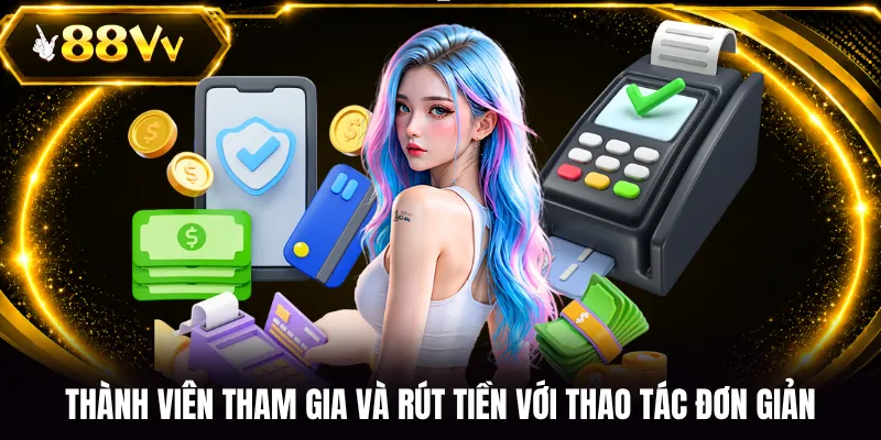 Thành viên tham gia và rút tiền với thao tác đơn giản